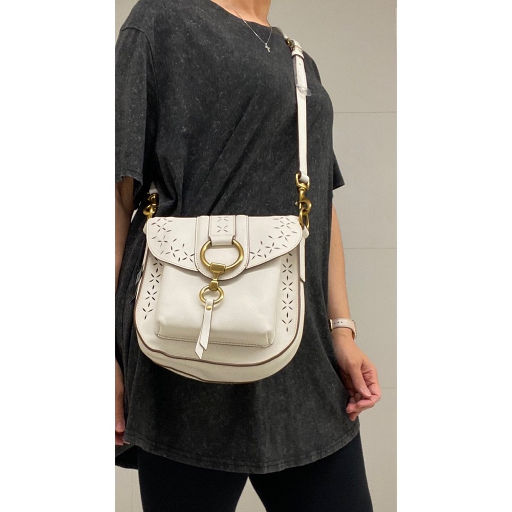 *NWT FRYE IIANA HARNESS PERFORATED SADDLE BAG